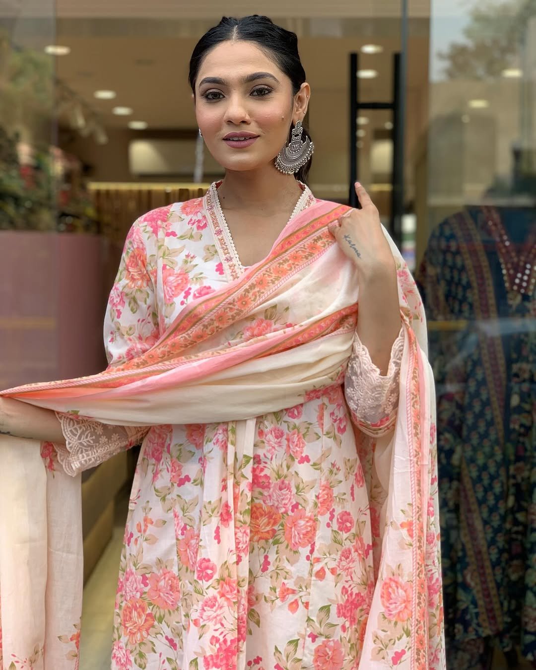 Cotton Embroidered Anarkali Kurta Set