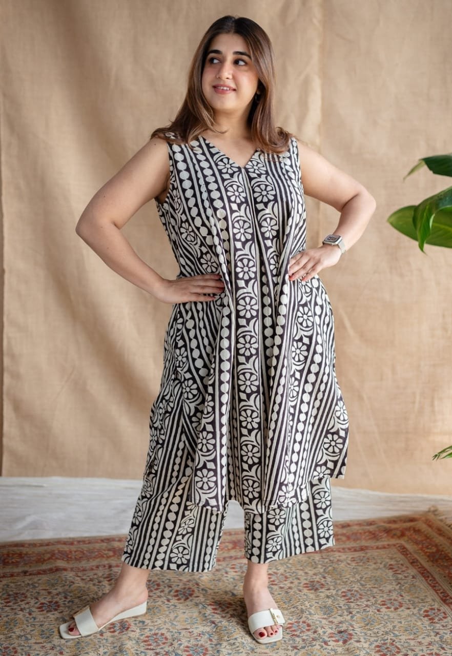 Printed Cotton Co-Ord Set with Side Pockets