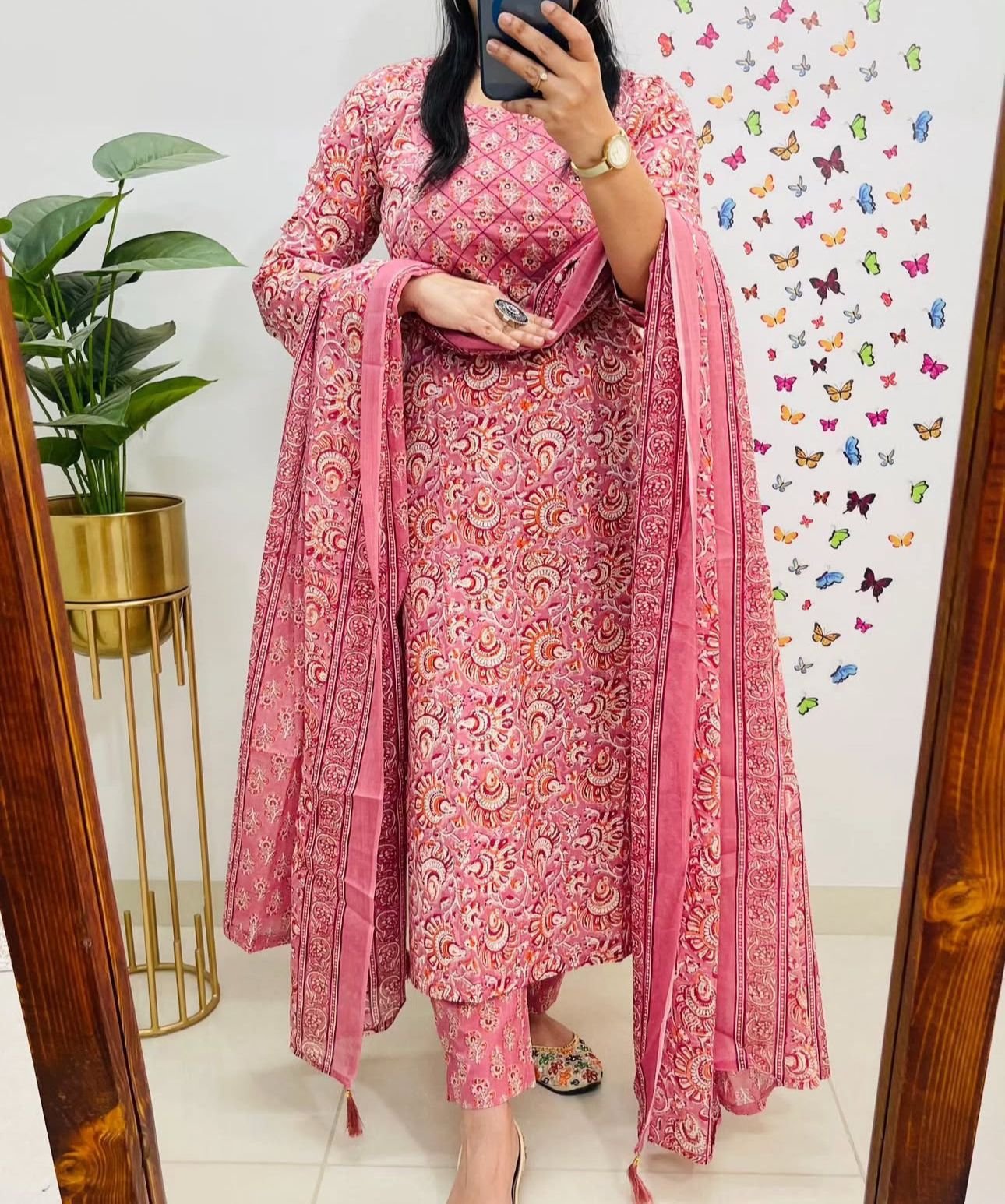 Jaipuri Cotton Mughal Print Suit Set