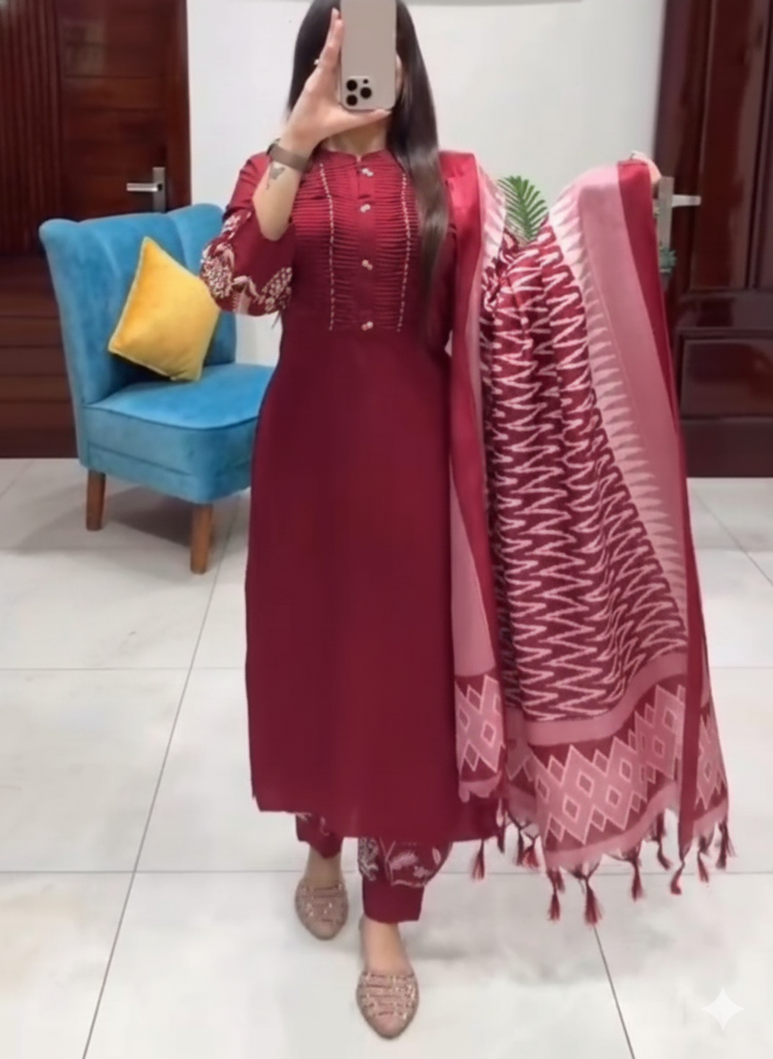 Pure Cotton Afghani Kurta Set with Dupatta